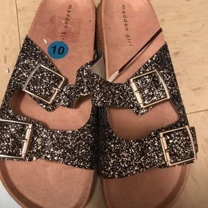 Madden girl glitter slides